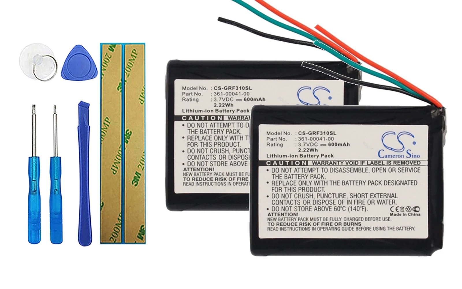 

2 упаковки, аккумулятор 600мА для Garmin Forerunner 310XT 361-00041-00