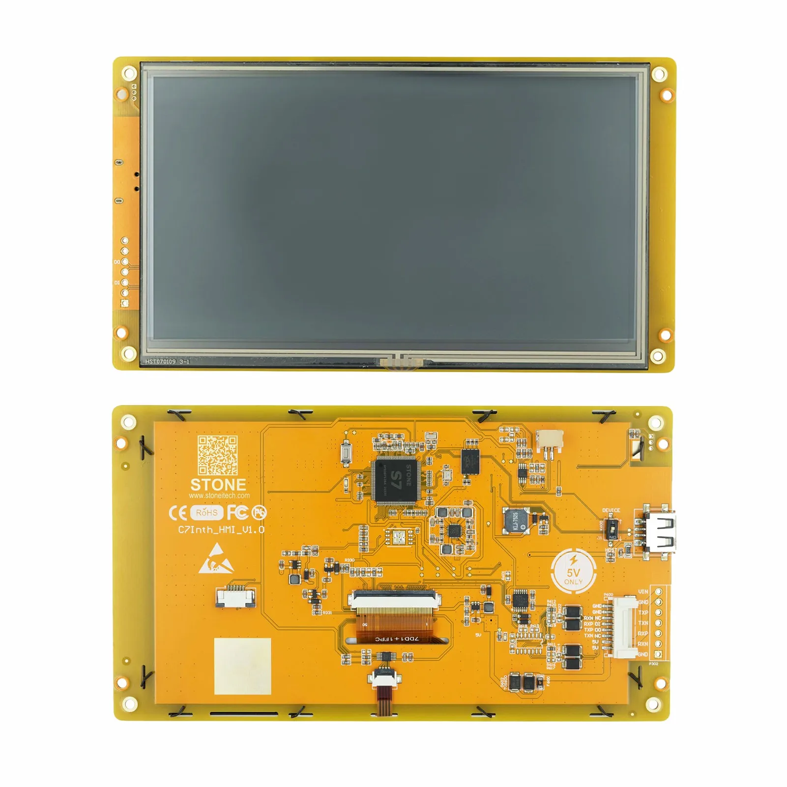 STONE 7 inch  Resistive Touch LCD Display Module with Touch Screen for Industrial Use