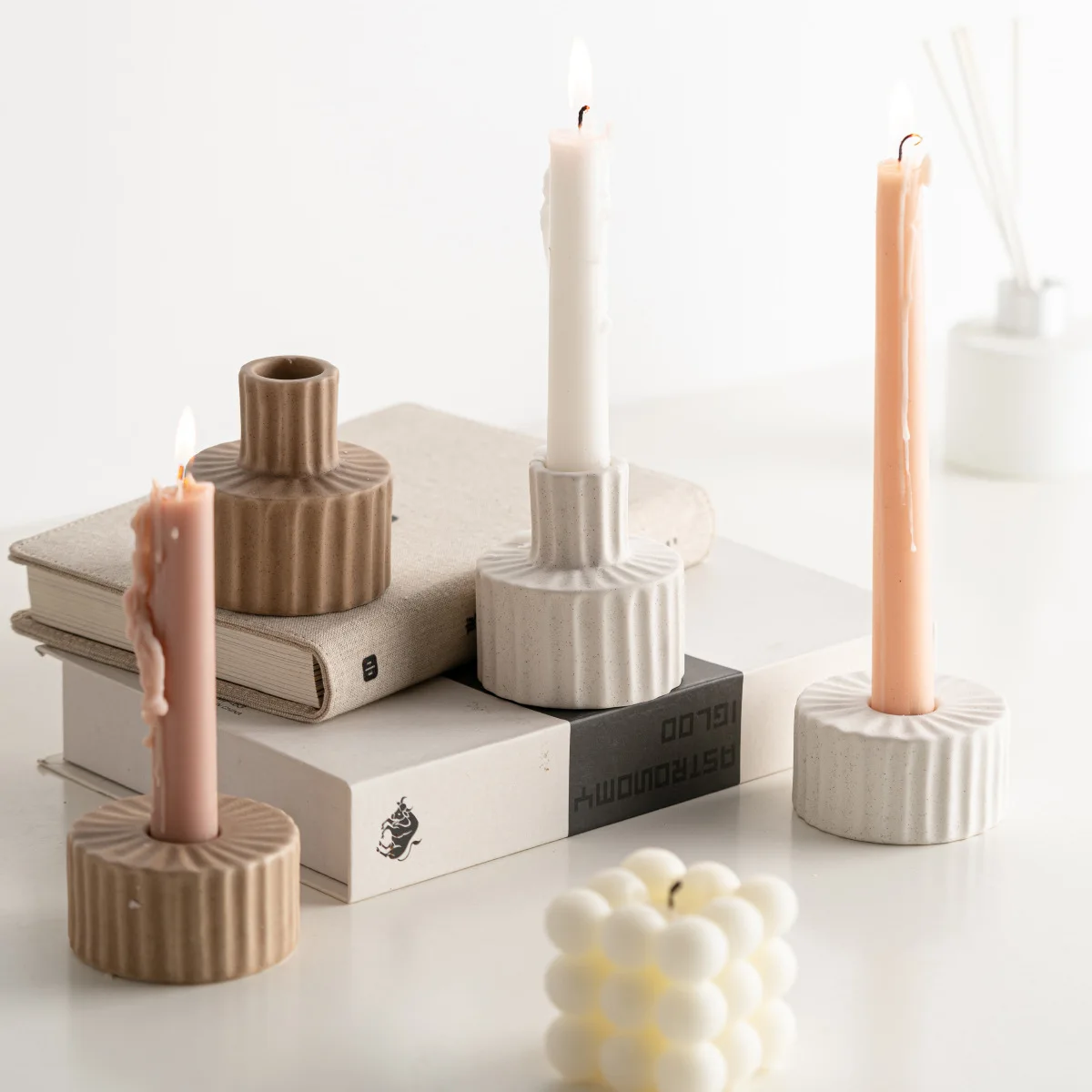 

Gear Ceramic Candlestick Proposal Birthday Party Jewelry Photography Home Decoration Jewelry Bracket Candlestick 1 Piece