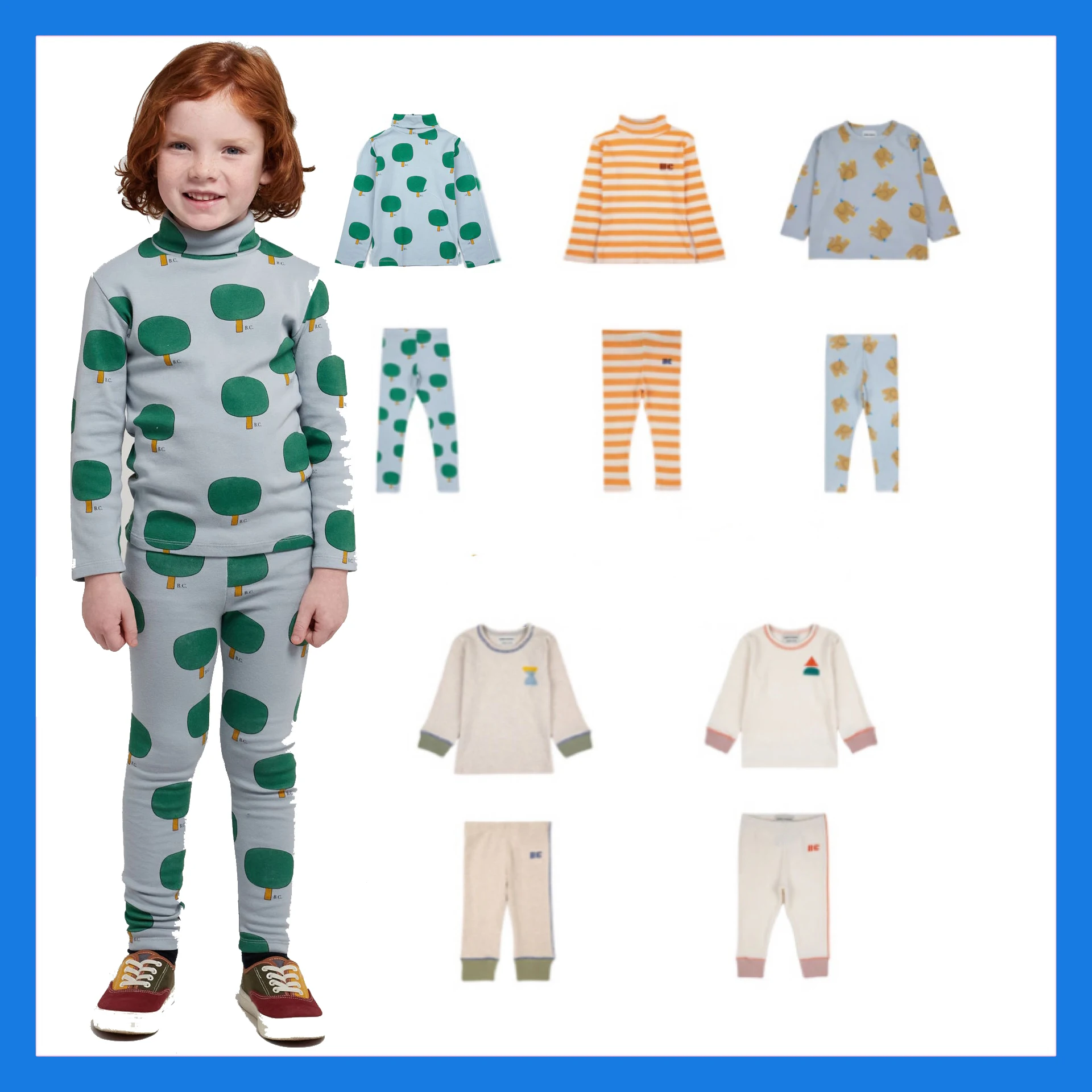 

Sleepwear Sets for Children Bc Aw 2023 Kids Loungewear Boy T-shirt Set Leggings for Girls Pajamas for Girls Clothes for Baby