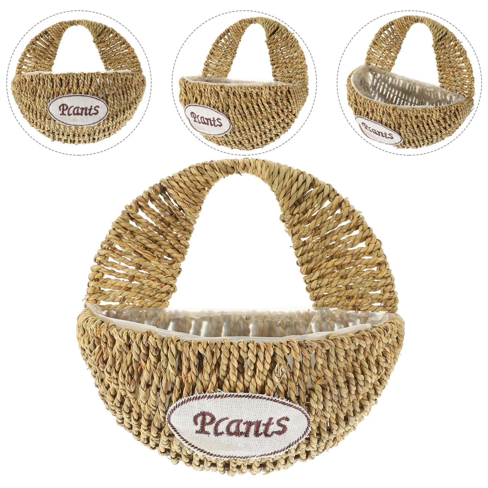 

Hanging Woven Pots Indoor Plants Small Baskets Balcony Flower Planter Outdoor Decor