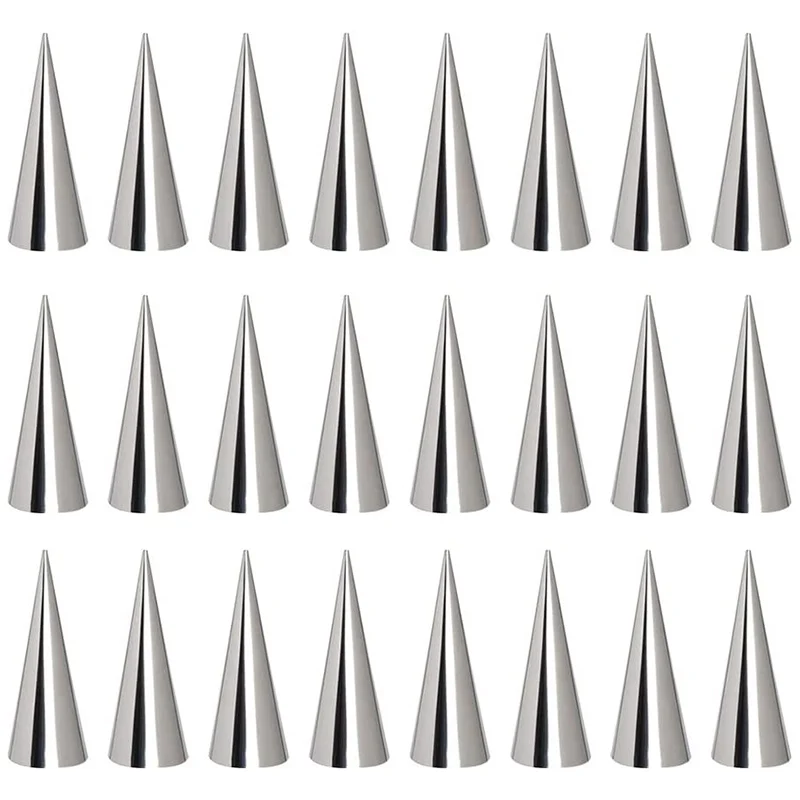 

Promotion! 24PCS Stainless Steel Pastry Cream Horn Molds Conical Tube Cone Pastry Roll Horn Mould Kitchen Baking Coil Tool