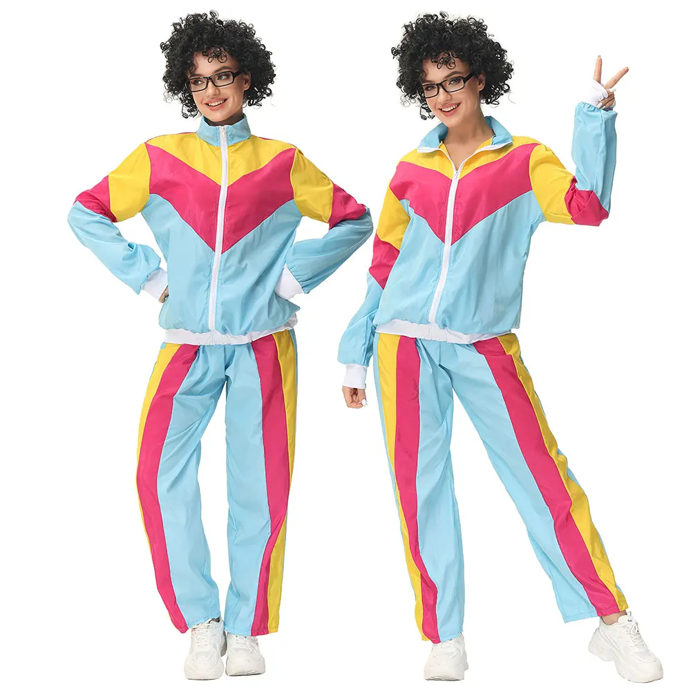 

Halloween Vintage 1970s 80s Rock Disco Hippies Clothes Carnival Tracksuit Hippie Costumes for Women Cosplay Suit Fancy Clothing
