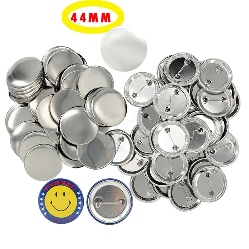 100pcs 44mm Button Badge Machine Parts Metal Button Pins Blank Sets Maker DIY Arts Crafts Supplies