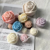 3d rose flower candle mold soy wax soap making silicone valentine day moule bougie clay resin gypsum mould handmade party tool