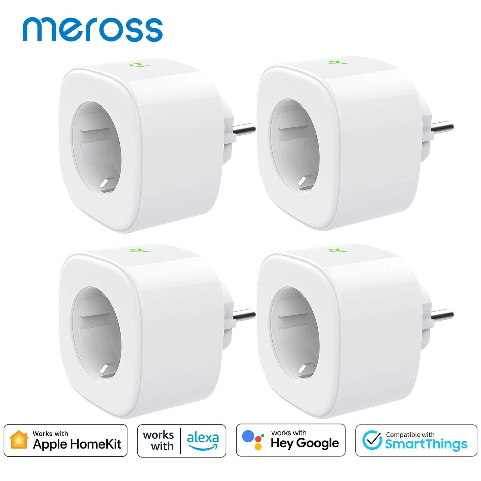 

Meross WiFi Smart Plug HomeKit EU/UK Version Outlet Voice Remote Control Work with Siri, Alexa Google Assistant SmartThings