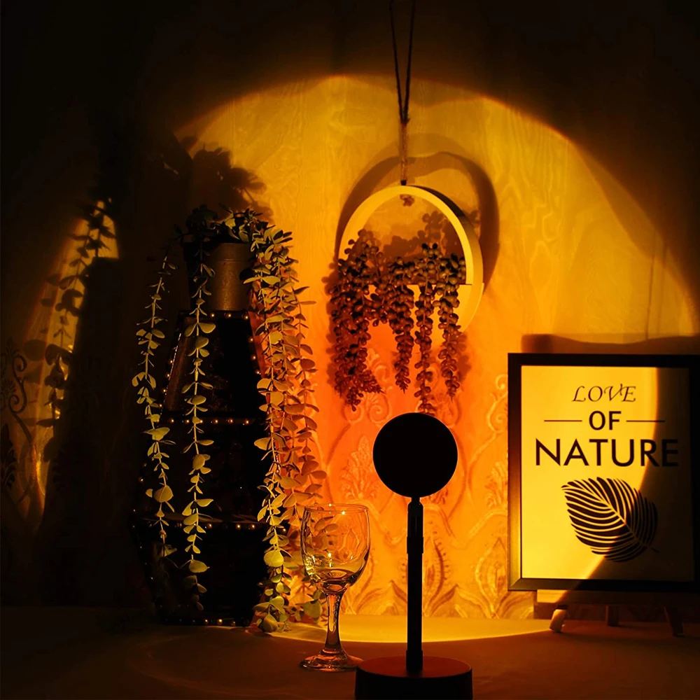 Проекционная Радужная светодиодсветодиодный лампа с USB-портом и закатом