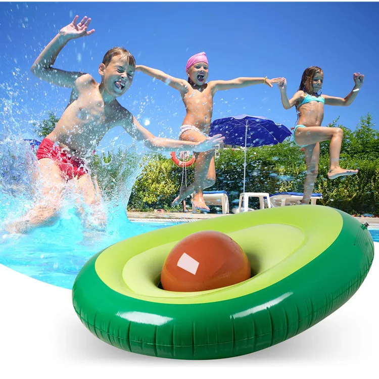 

165cm Avocado Pool Float Inflatable Circle Swimming Ring for Adult Inflatable Mattress Swimming Pool Party Toys with Ball