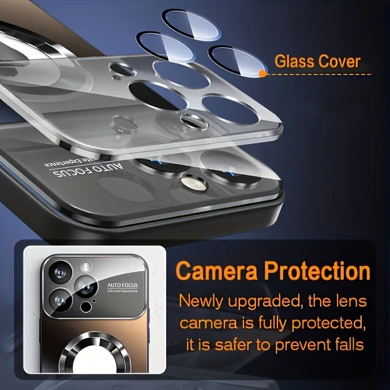 Модный Магнитный чехол из титанового сплава для телефона iPhone 15 14 Plus 13 12 11 Pro Max