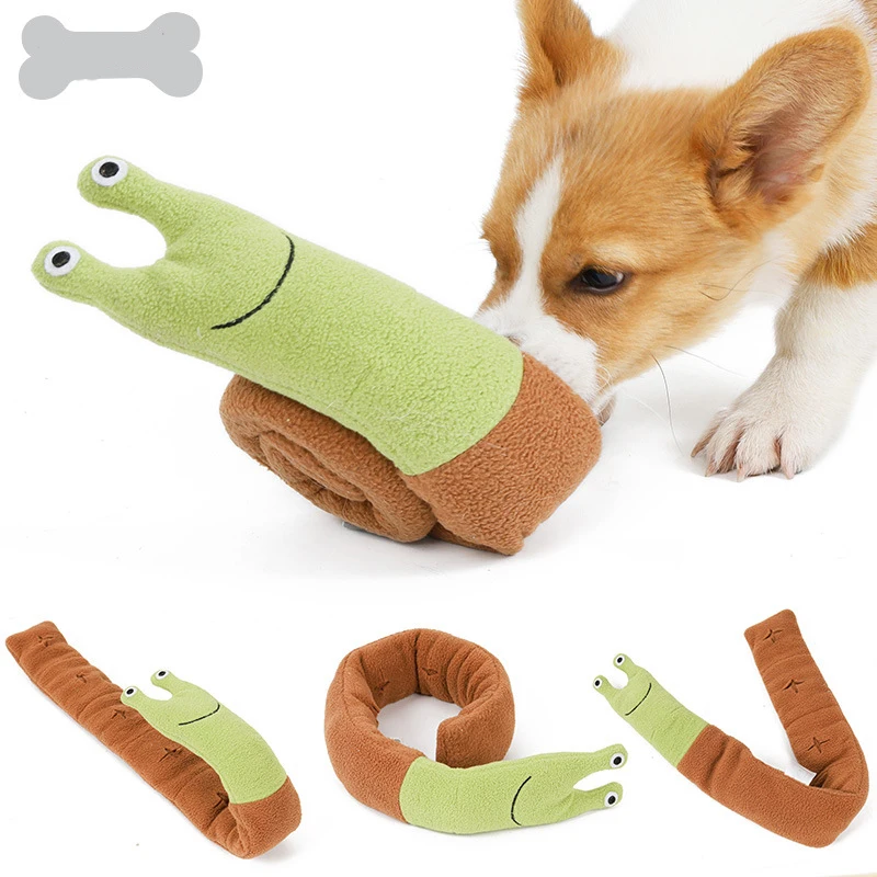 Pet Sniffing Plush Toys Tibetan Food Molar Puzzle Dog Interactive Snails Sound Toy Slow Feeder Easy Clean | Дом и сад