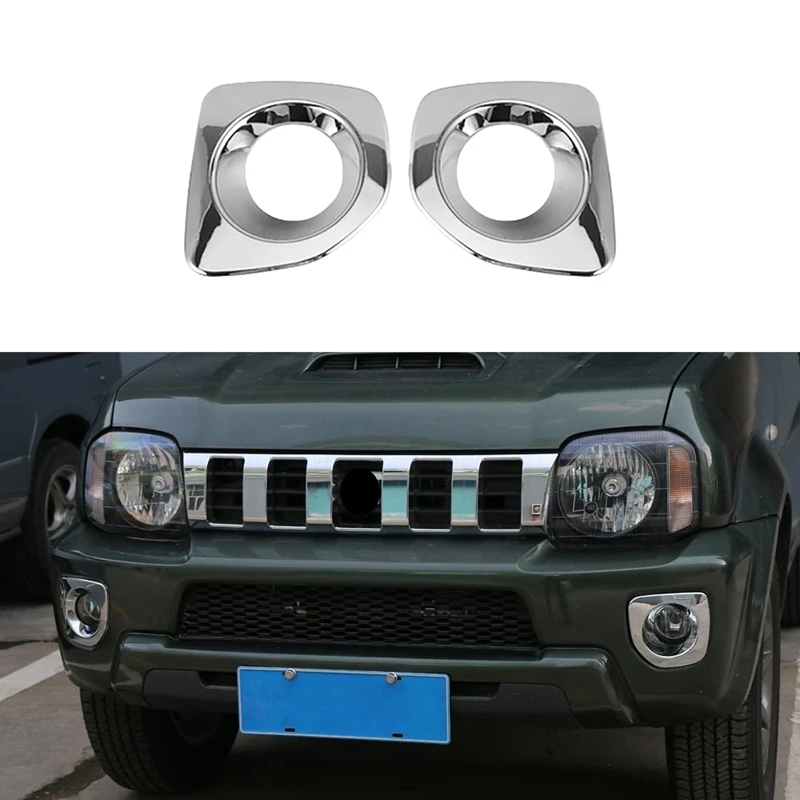 

Front Bumper Fog Light Lamp Frame Decoration Cover Trim For Suzuki Jimny 2012-2017 Car Styling