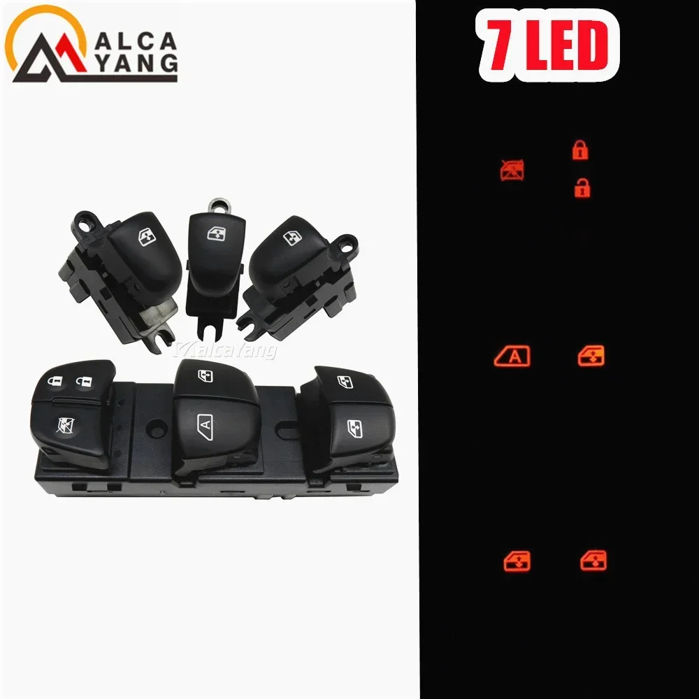 

Светодиодный автоматический переключатель стеклоподъемника для Nissan x-trail t32 2021 Qashqai 2015, кнопка управления стеклоподъемником, автомобильные аксессуары