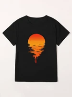 sunset anime tshirt y2k clothes crop top for women riverdale womens t shirt ladies coquette aesthetic tops womns blous e girl