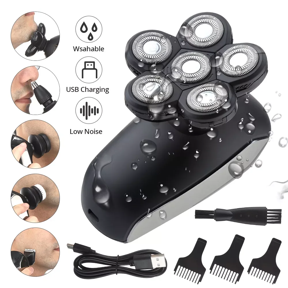 

Новая мужская бритва 6D машинка для стрижки волос IPX7 портативная машинка для стрижки бороды Триммер для барбершопа мужской Эпилятор перезар...