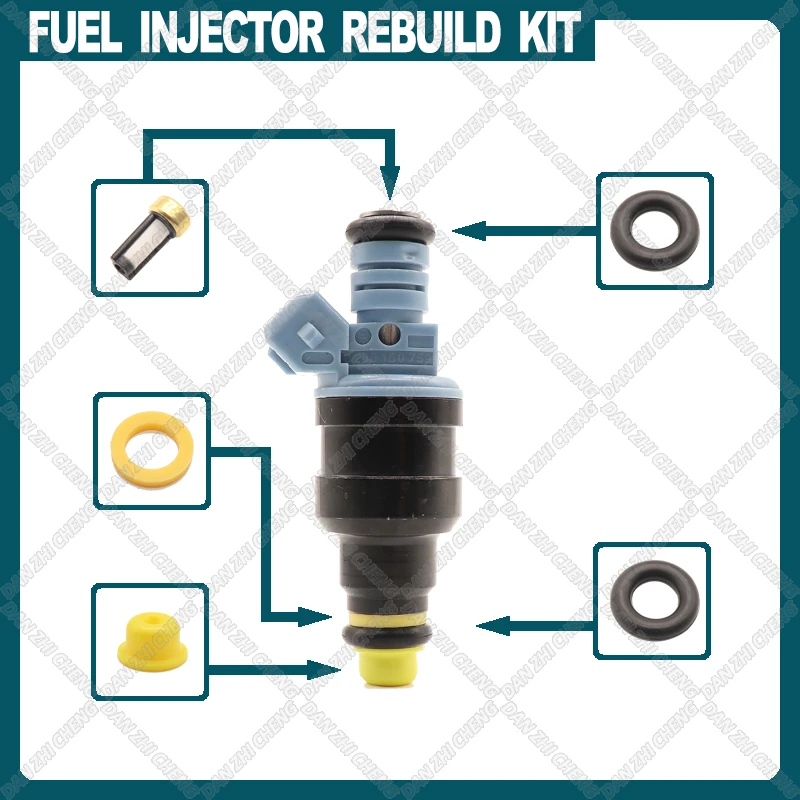 

Fuel Injector Service Repair Kit Filters Orings Seals Grommets for 0280150759 for 1988-1991 Ford 7.5L V8 460
