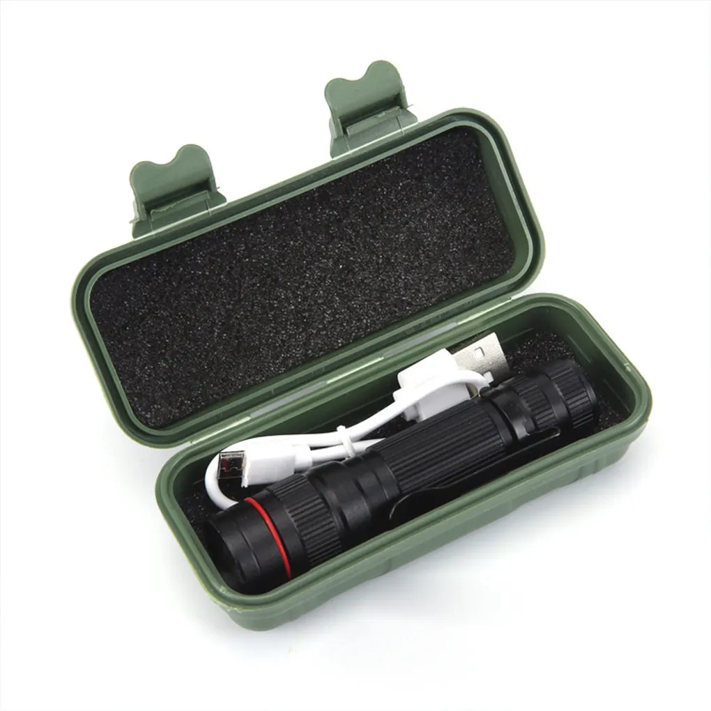 

Portable Flashlight with Clip Zoomable Strong Brightness Torch USB Rechargeable Light Lighting Tool for Outdoor Hiking