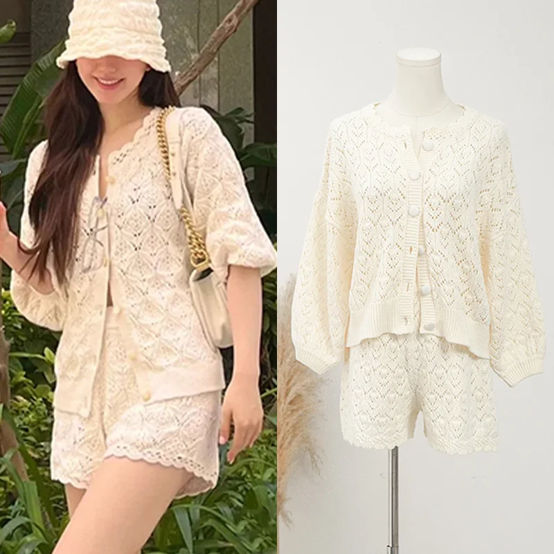 

[Stock] Zhao Lu Si knitted suit with a new design sense of loose fashion age reduction small two-piece set female spring