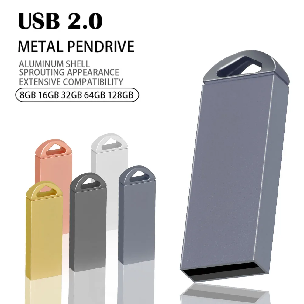 

high speed memoria flash drive 32GB pendrive 128GB 64GB waterproof pen drive 16GB 8GB flash usb 2.0 metal stick key Custom logo