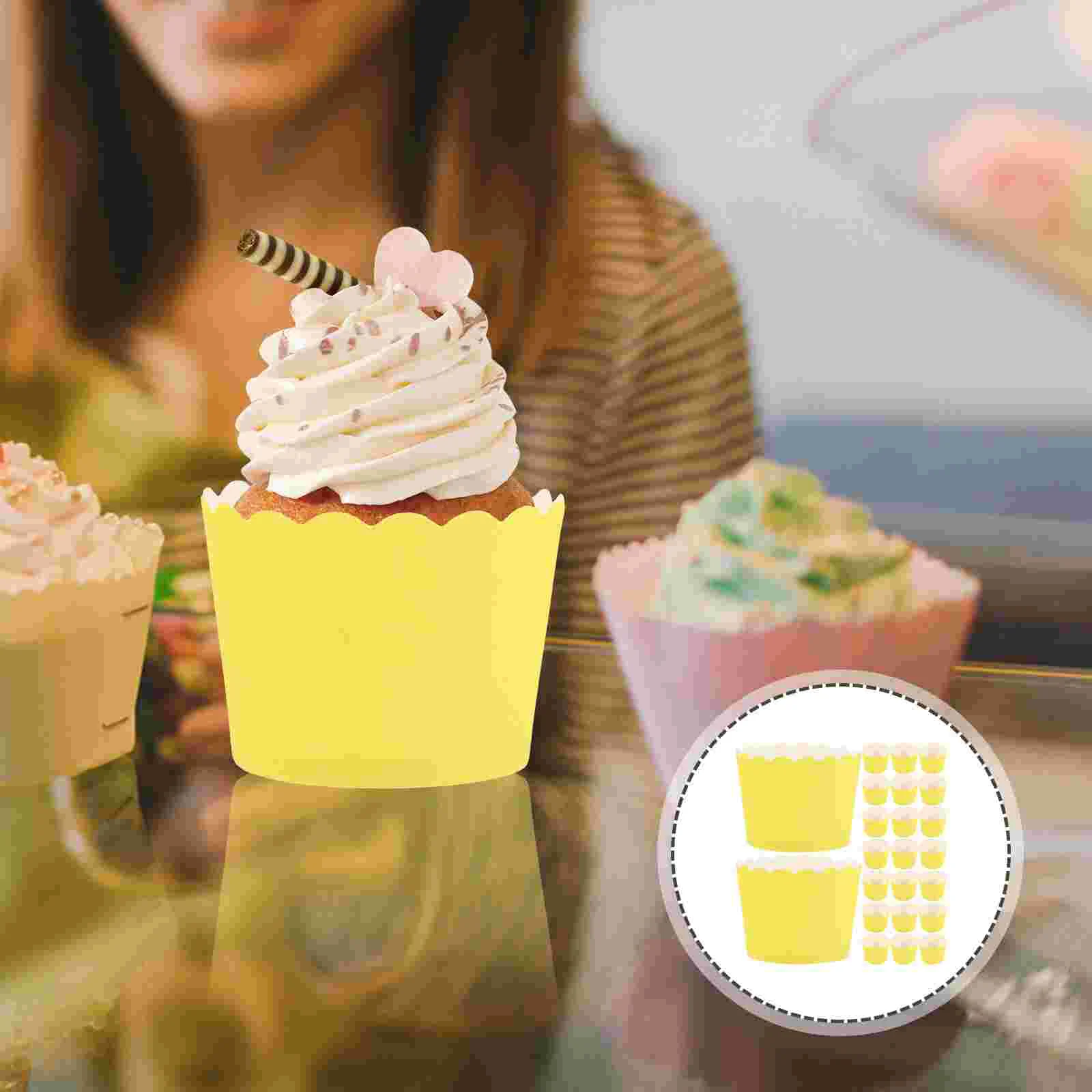 

50 Pcs Paper Baking Cups Cupcake Wrappers Toppers Muffin Holders Supplies Dessert