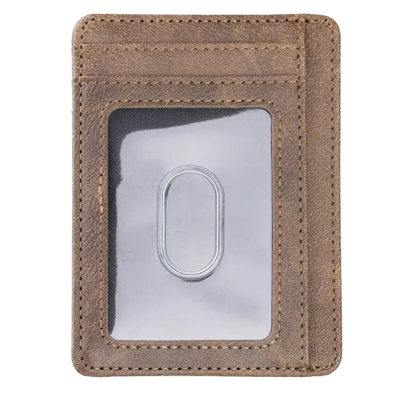 Чехол-кошелек мужской кожа ультратонкий с блокировкой RFID для ID-карт