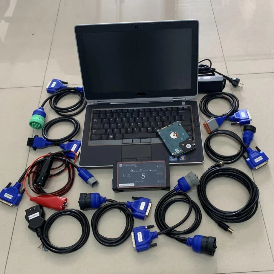 

Professional DPA5 Dearborn Protocol Adapter 5 Heavy Duty Truck Diagnosis Tool Full Set Software In E6320 Used Laptop 4g RAM HDD