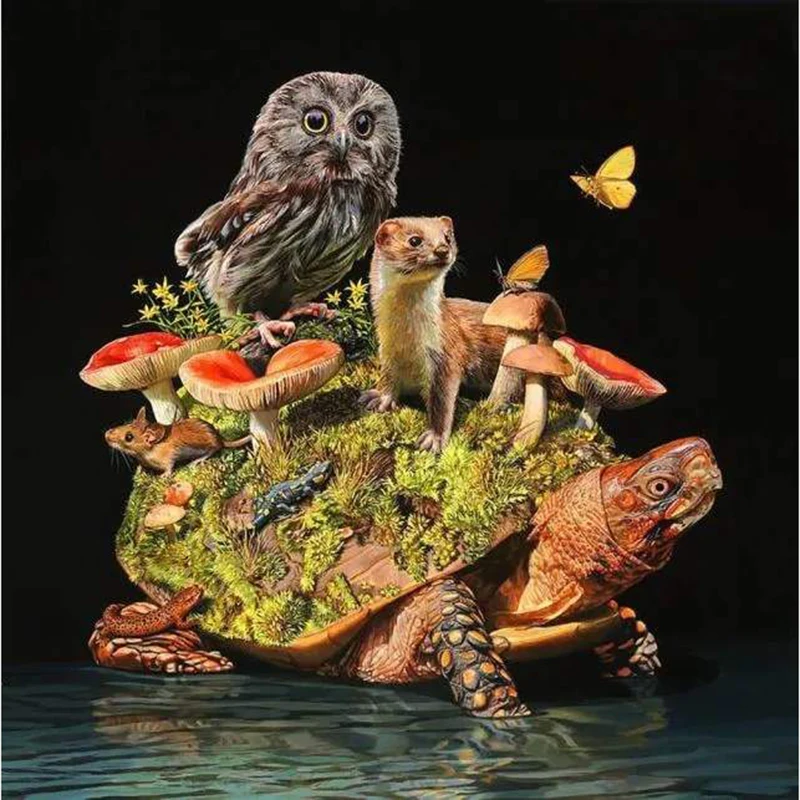 

Full square round 5D DIY diamond painting turtle fox 3D diamond embroidery set cross stitch diamond mosaic home decoration