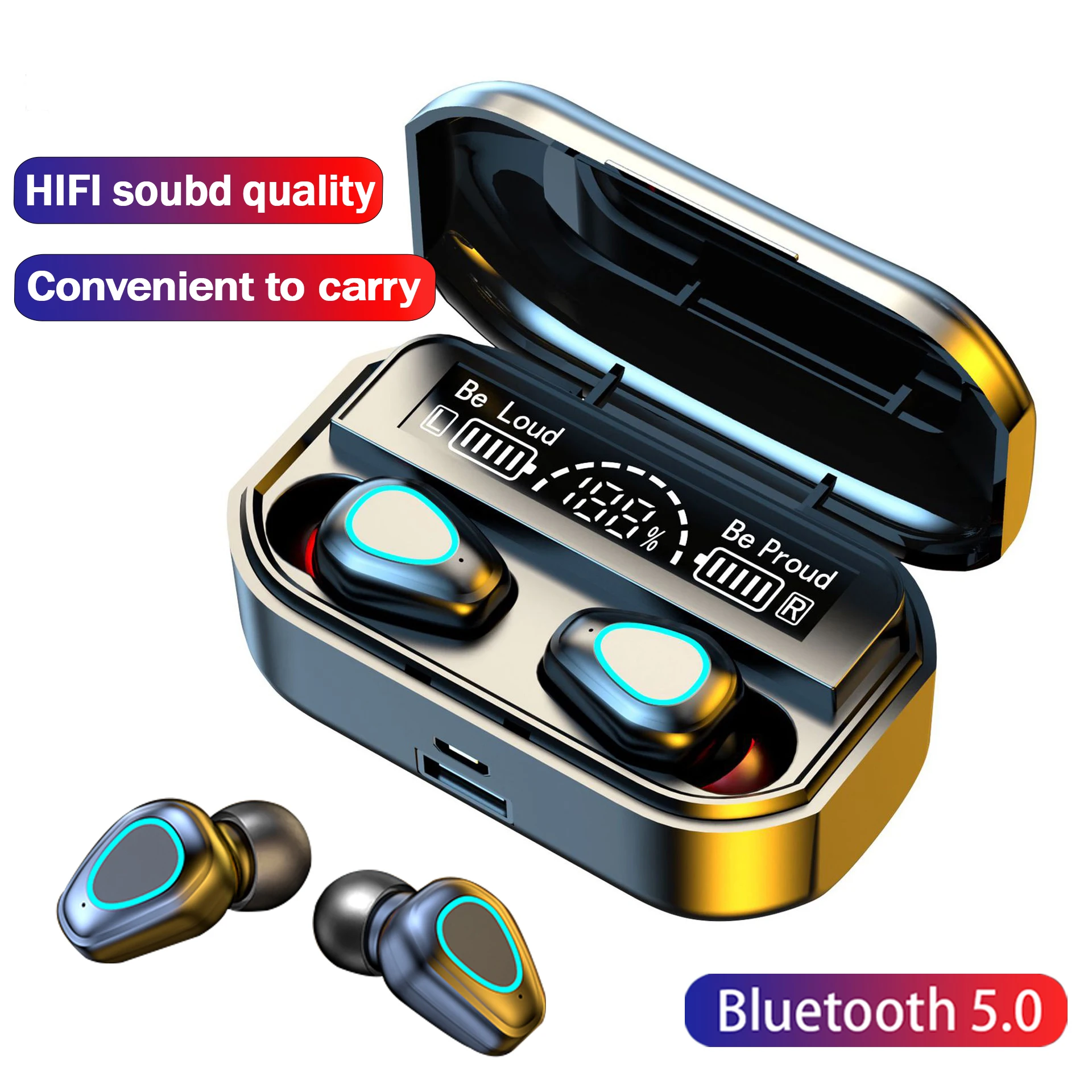 

New TWS Bluetooth 5.3 Earphones Wireless Headphones Touch Control Mini Earbuds Stereo Bass Waterproof Fone Bluetooth And Box