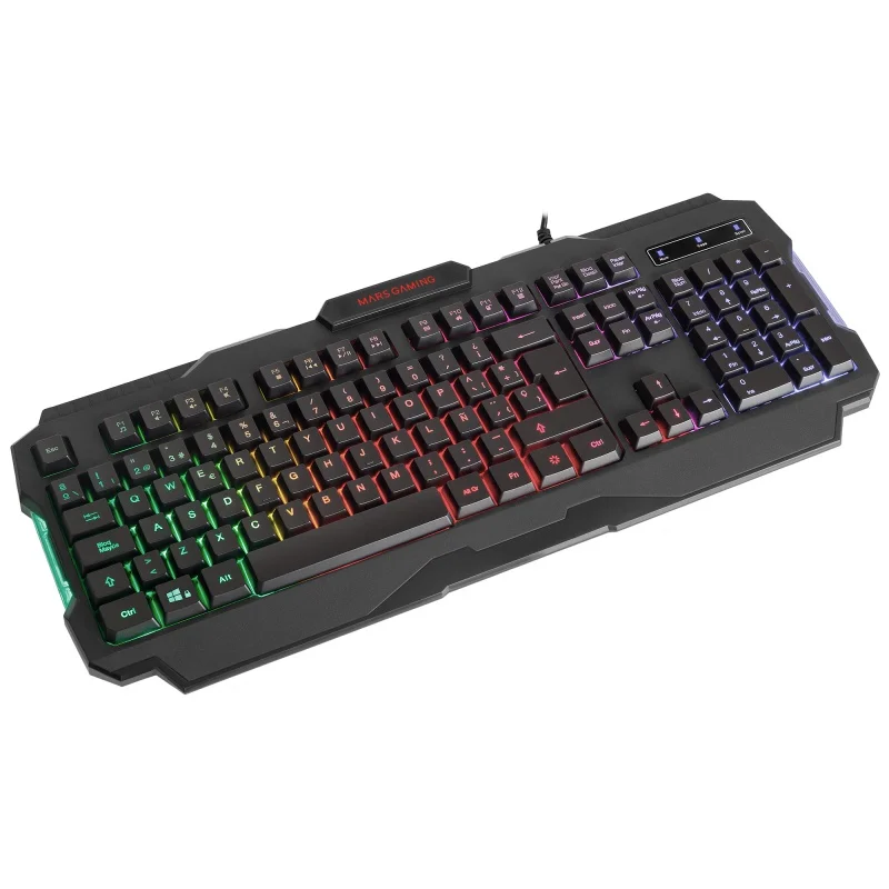 

Игровая клавиатура Mars Gaming MRK0, RGB, Радужная, с защитой от фиктивных нажатий, испанский/французский/португальский языки