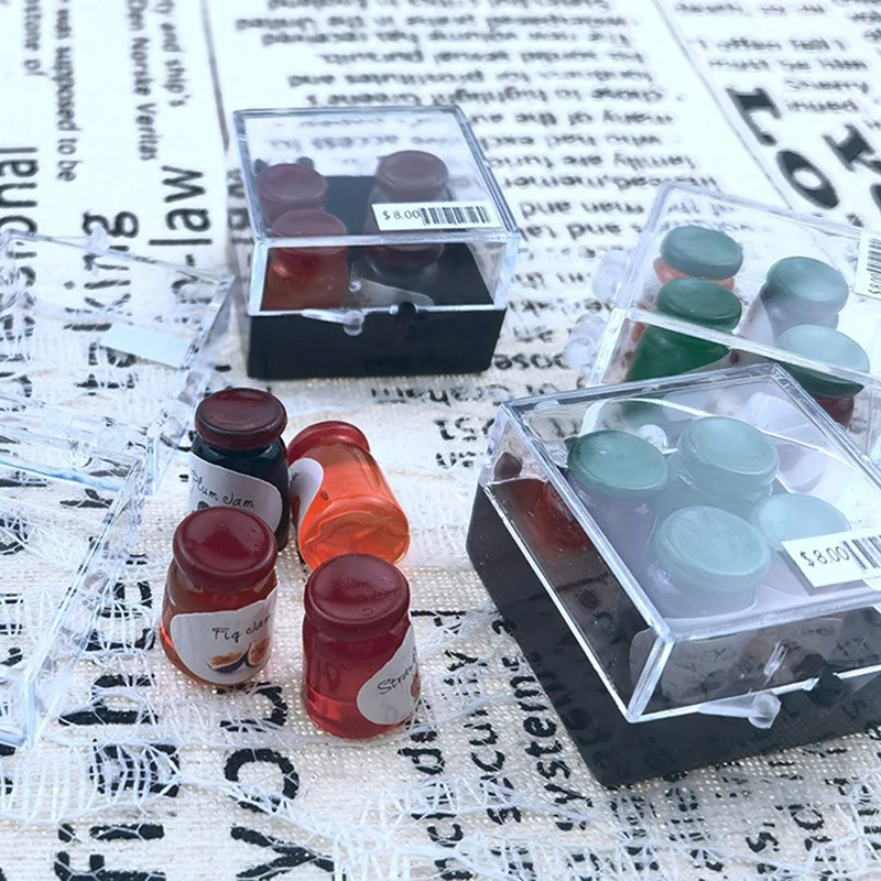 

Cute Miniature Dollhouse Supermarket Food Snacks Mini Cake Wine Drink for Doll Kitchen Accessories