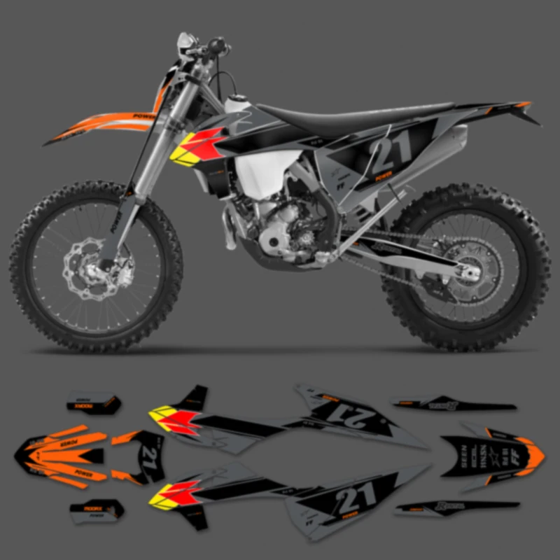 

PowerZone для KTM EXC EXC-F 2020 2021 2022 2023 150 200 250 300 350 450 500 графические фоновые наклейки наклейки для 19-22 SX SXF