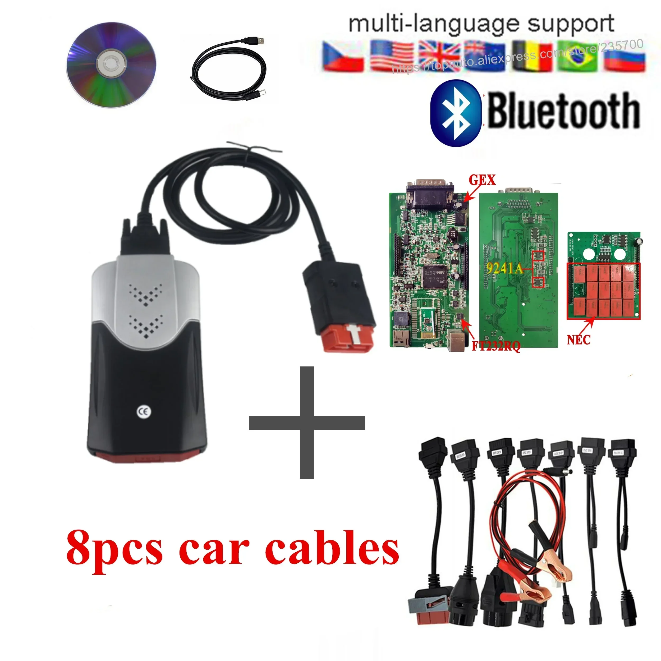 

VD DS150e CDP Tnesf Delphis Orpdc 2021 V3 NEC Диагностический инструмент VCI со сканером KEYGEN Bluetooth Obd2 Автомобиль Грузовик Диагностика 2025