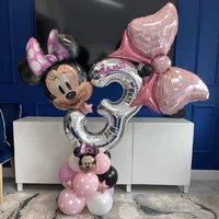 1set disney minnie mouse foil balloons 30inch number baloon girls 1st birthday party decorations baby shower air globos supplies