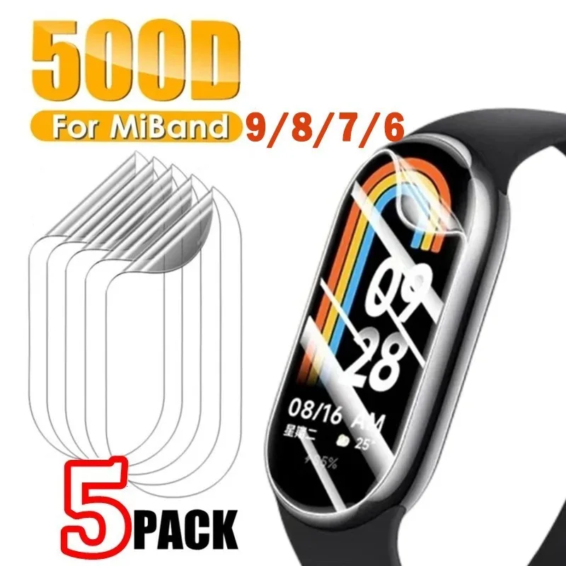 Прозрачная Гидрогелевая пленка из ТПУ Для Xiaomi Mi Band 8 9 защитная для часов Miband 7 6 Band8