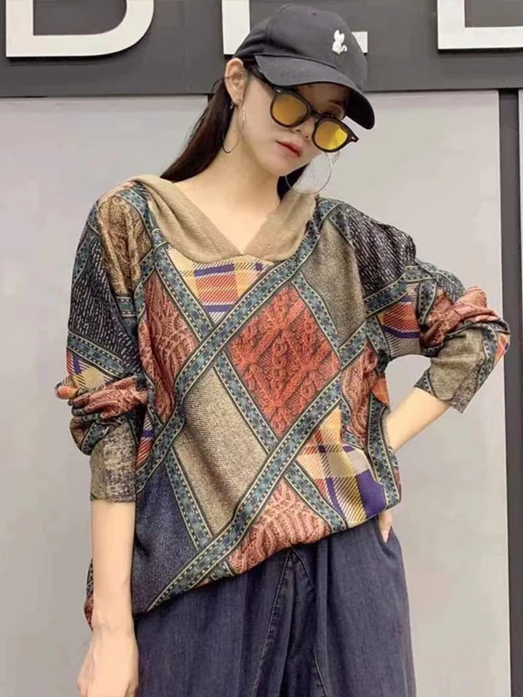 Женский вязаный пуловер Max LuLu с капюшоном