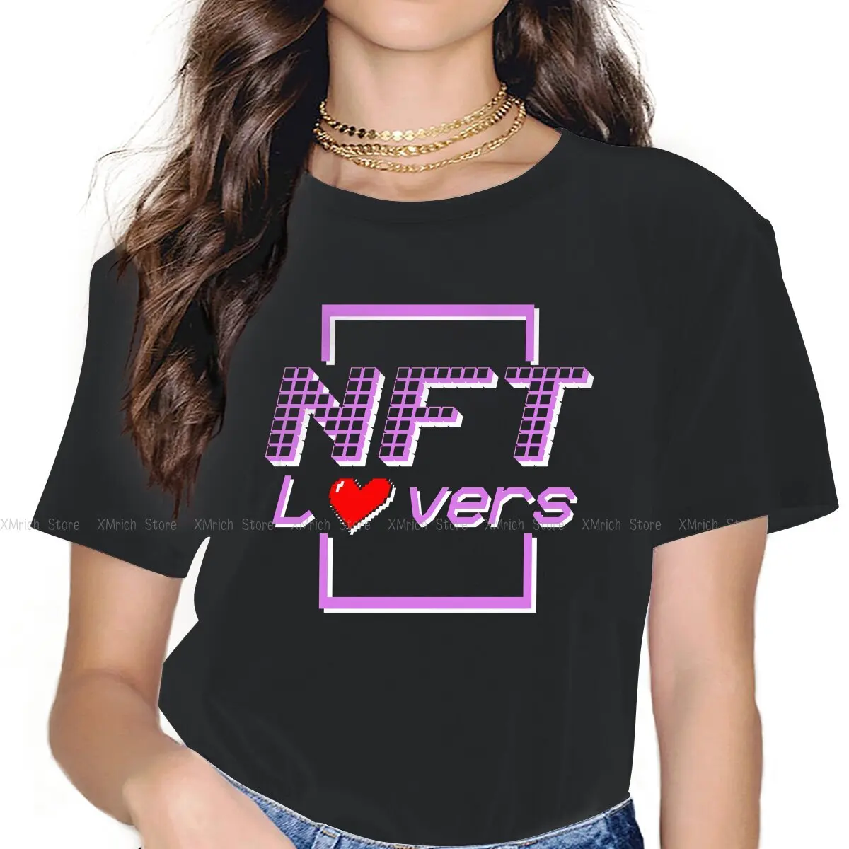 

LOVERS Women Clothing NFT Non Fungible Tokens Graphic Female Tshirts Vintage Gothic Loose Tops Tee Kawaii Girls Streetwear