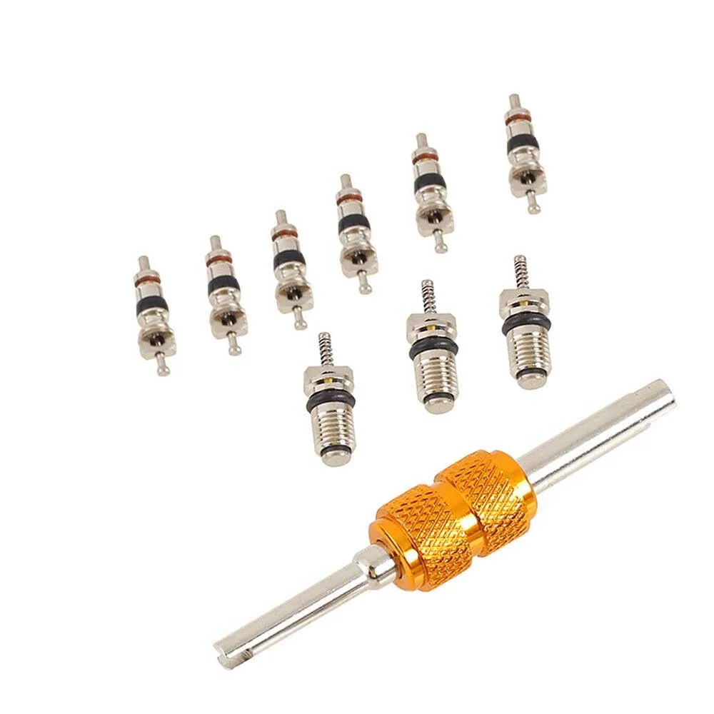 

Air Conditioning Valve Cores Remover 9Pieces Accessories Copper + Brass