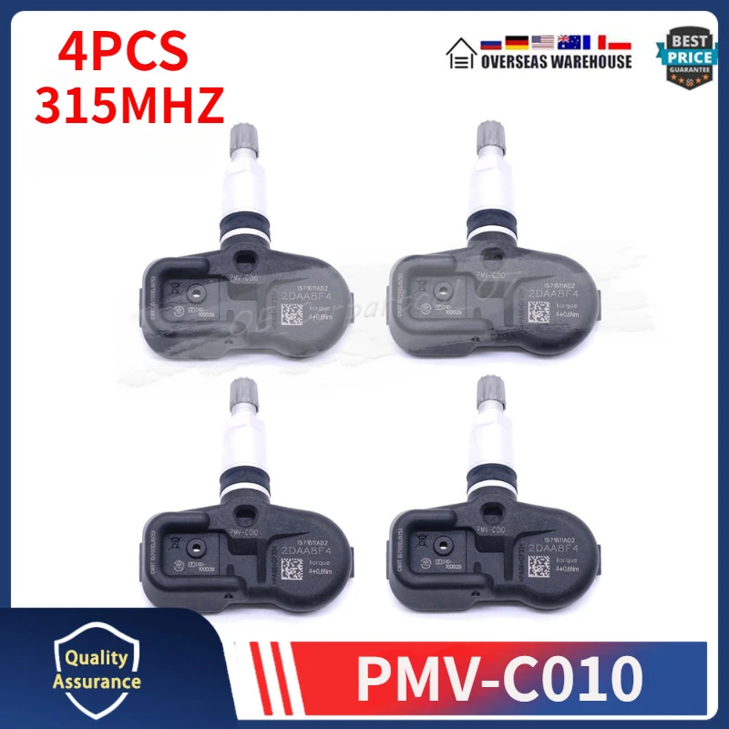 Система контроля давления в шинах TPMS, 4 шт., диагностика 42607-52020 для Toyota Avalon Camry RAV4 Tacoma Land Cruiser 315 МГц