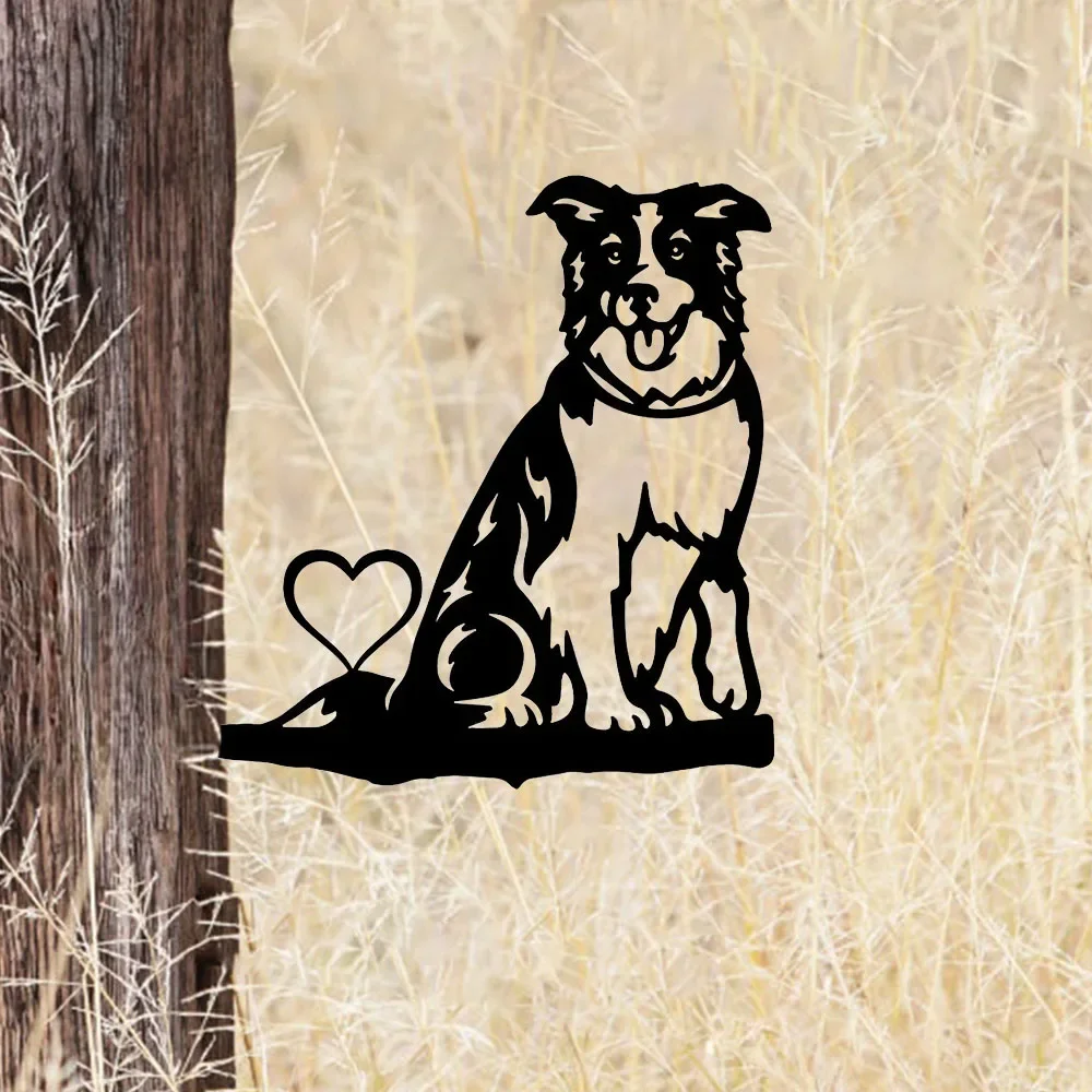 Металлическая настенная картина с изображением собаки