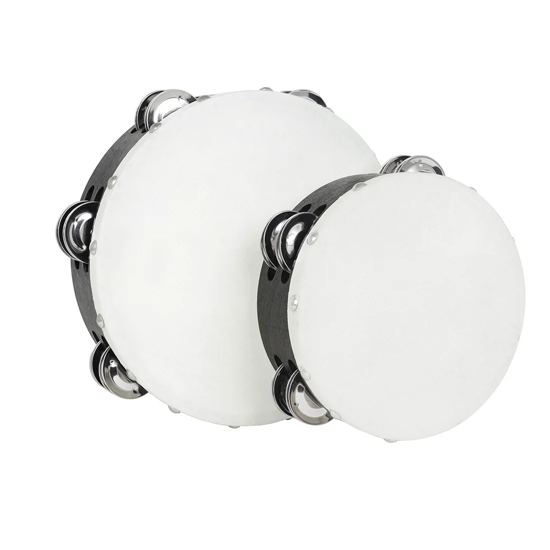 

2pcs 6/8 Inch Wooden Tambourine Percussion Instrument Orff Hand Instruments Handheld Musical Instruments