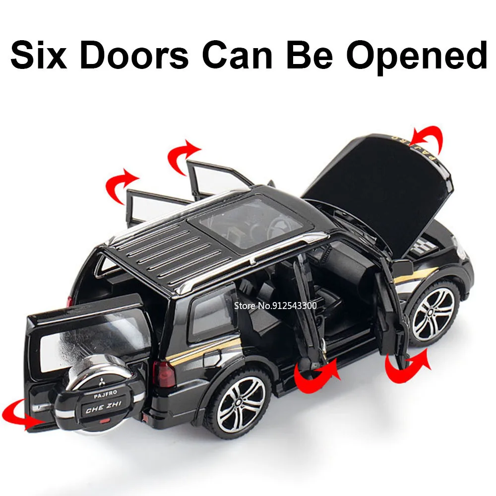 Mitsubishi Pajero Масштаб 1/32 Модель Автомобиля Металлическое Сращивание С Резиновыми