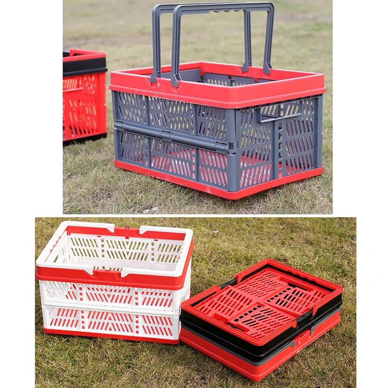 

Foldable Storage Basket Shopping Basket Multipurpose Large Plastic Picnic Convenience Store Storage Organizer Laundry Baskets