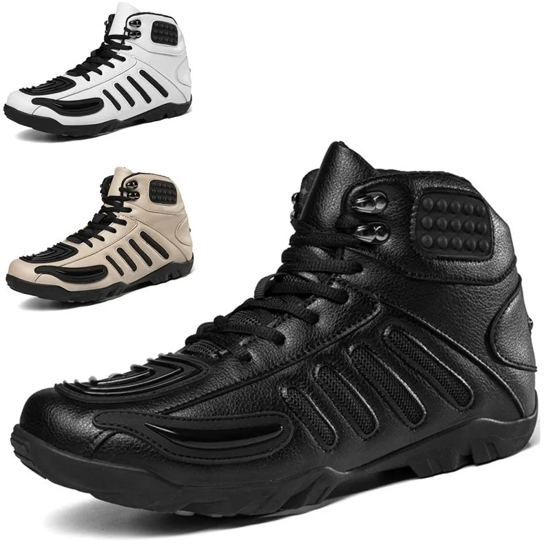 

Повседневные мотоциклетные ботинки для верховой езды, доступны три цвета, уличная дышащая многофункциональная велосипедная обувь на резиновой подошве для верховой езды