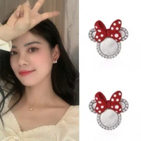 s925 silver needle korea mickey mouse bow girl cute earrings earrings cute temperament jewelry