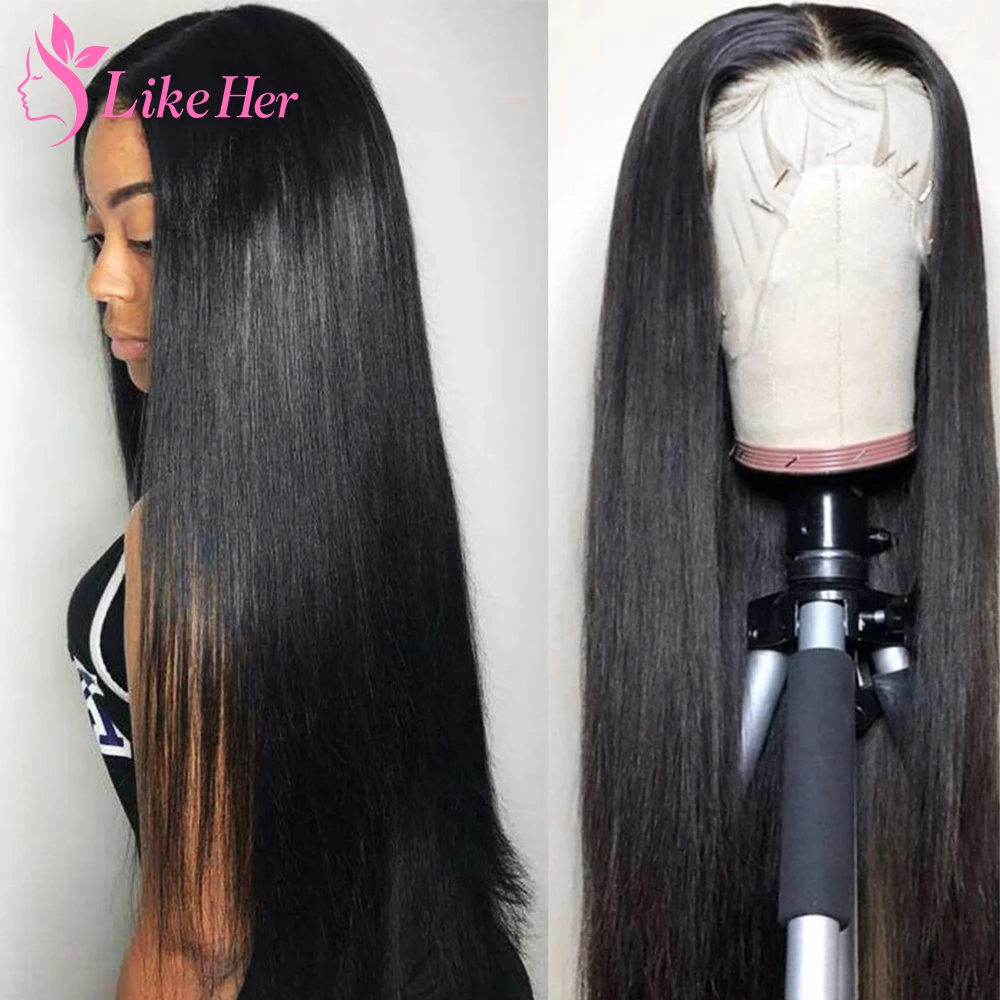 

13x5x2 T Part Lace Wig Human Hair Brazilian Straight Lace Front Human Hair Wigs For Women Lace Frontal Wig Pre Plucked Like Her