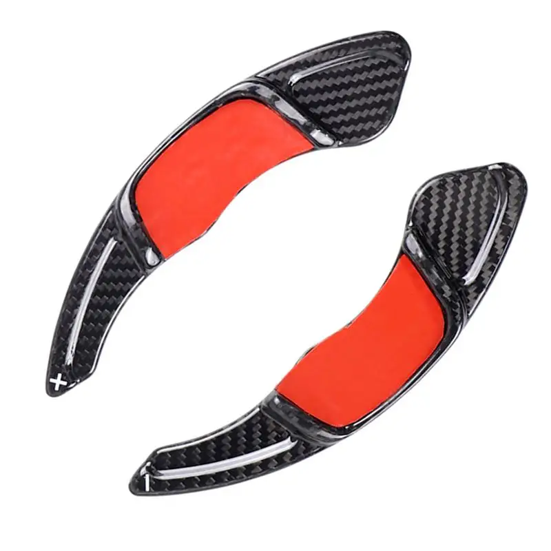 

2 in 1 Car Styling Steering Wheel Paddle Decorative Sticker Carbon Fiber Decorative Decals for 7 (Black+Grey)