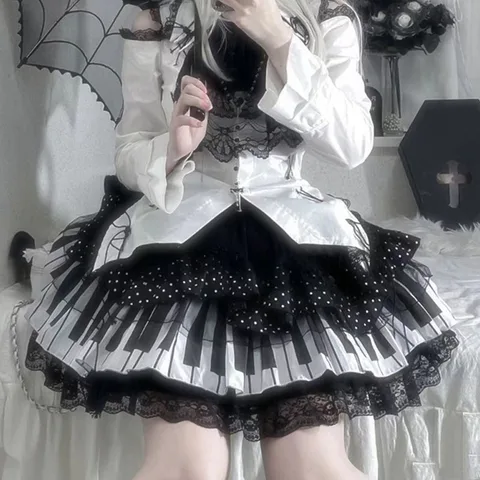 ПUNK STYLE GIRL Черно-белая юбка