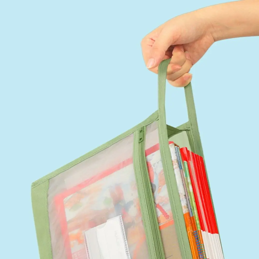 Прозрачная сетчатая сумка для хранения домашних заданий двухслойная большой