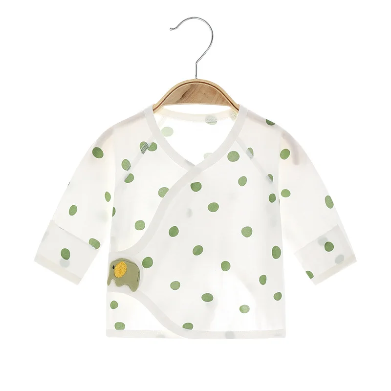 

Newborn Baby Summer Half Back Boneless Ultra-Thin Cotton Newborn Pajamas Full Moon Fashion Clothes Baby's Top Air Conditioning