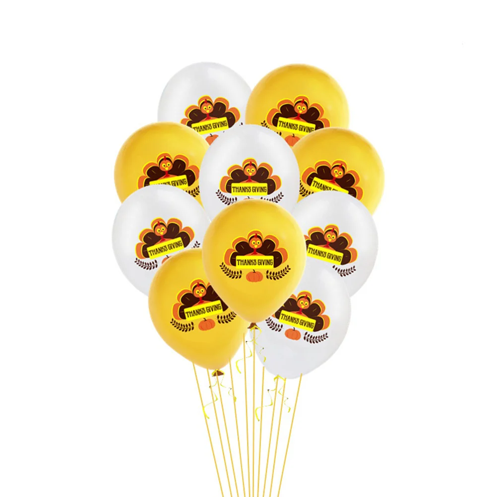 

20 Thanksgiving Day Balloons Turkey Printed Funny Celebration Balloons for Party