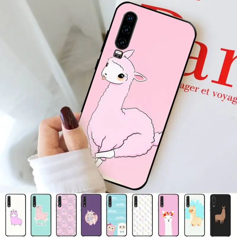 

Kawaii Cute Alpaca Phone Case for Huawei P30 40 20 10 8 9 lite pro plus Psmart2019
